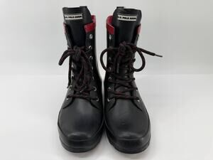 U.S. Polo Assn. Women's Black Red Lace Up Rubber Rain Boots Size 7M
